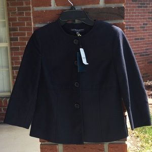 NWT Navy blue Brooks Brothers 3/4 sleeve jacket size 0p